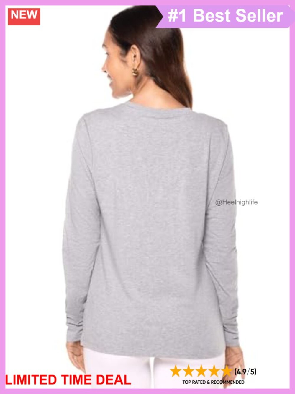 Long Sleeve T-Shirt UPF 50+ Sun Protection Crew Neck